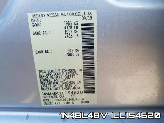 1N4BL4BV7LC154620 фото 2