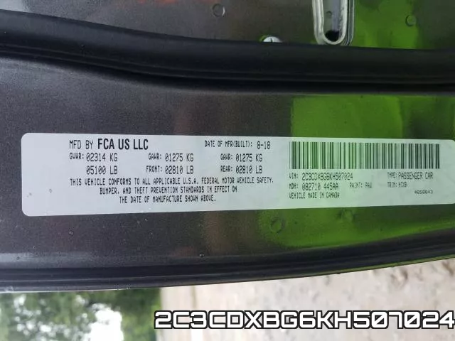 2C3CDXBG6KH507024 фото 2