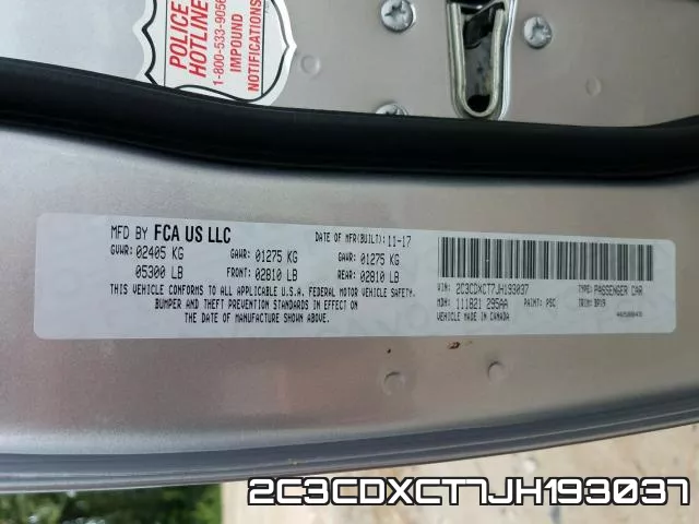 2C3CDXCT7JH193037 фото 2