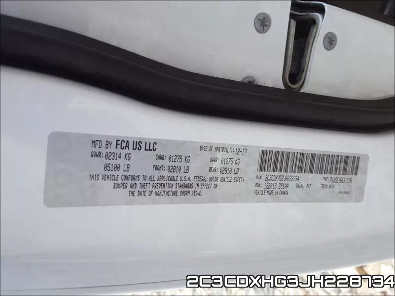 2C3CDXHG3JH228734 фото 2