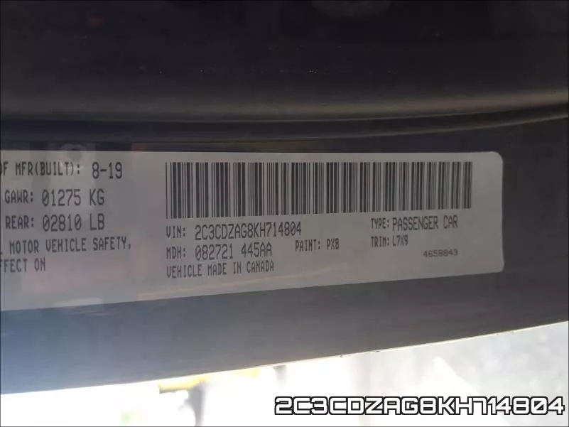 2C3CDZAG8KH714804 фото 2
