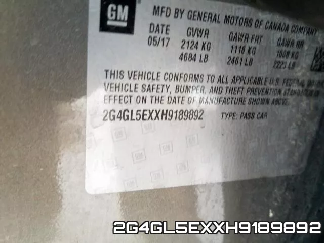 2G4GL5EXXH9189892 фото 2