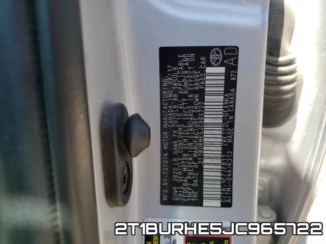 2T1BURHE5JC965722 фото 2