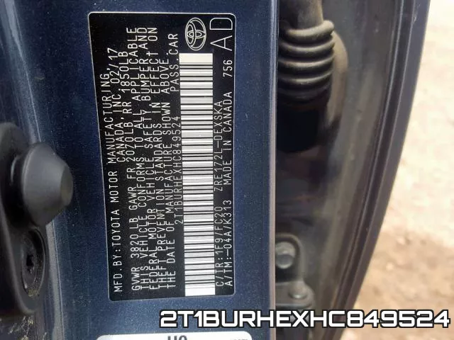 2T1BURHEXHC849524 фото 2