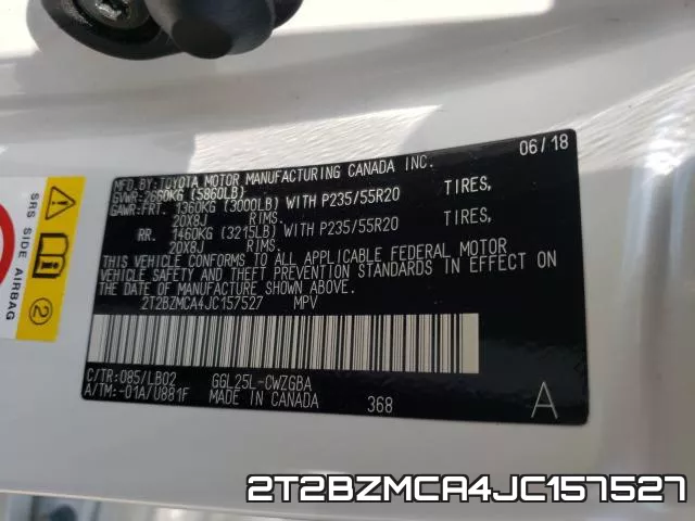 2T2BZMCA4JC157527 фото 2