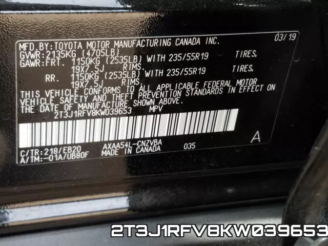 2T3J1RFV8KW039653 фото 2
