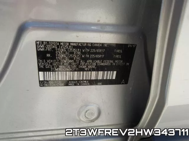 2T3WFREV2HW343711 фото 2