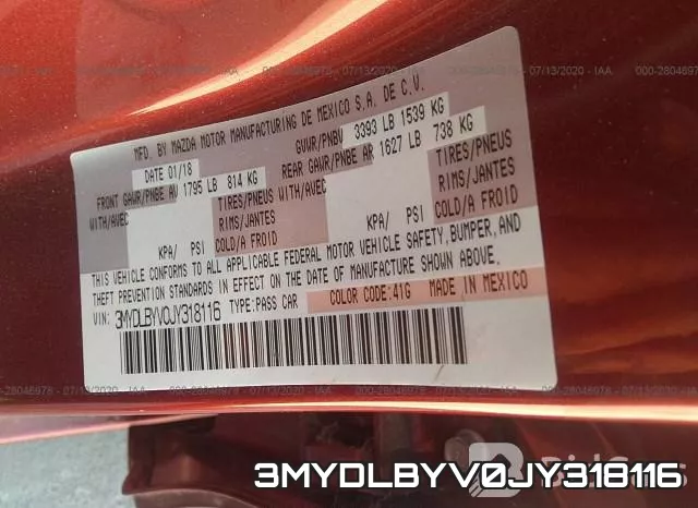 3MYDLBYV0JY318116 фото 10