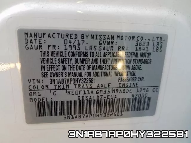 3N1AB7AP0HY322581 фото 2