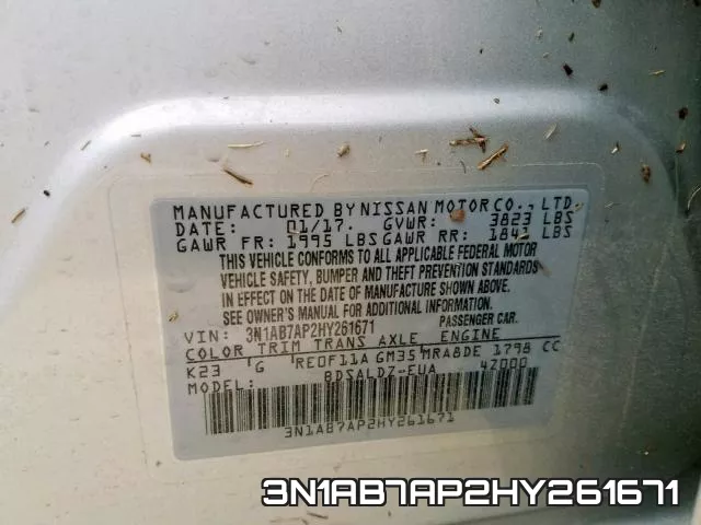 3N1AB7AP2HY261671 фото 2