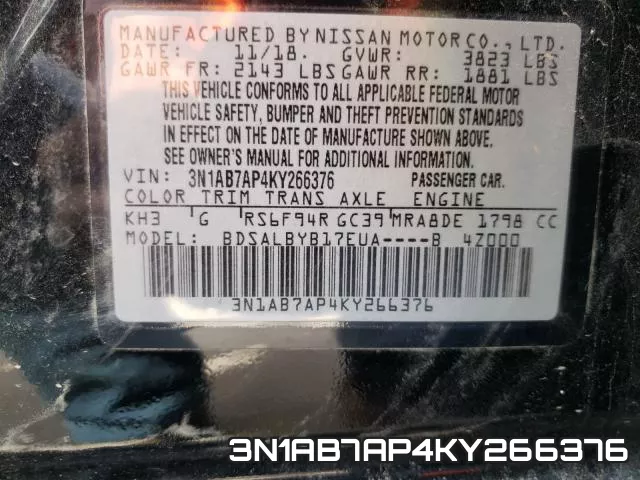 3N1AB7AP4KY266376 фото 2
