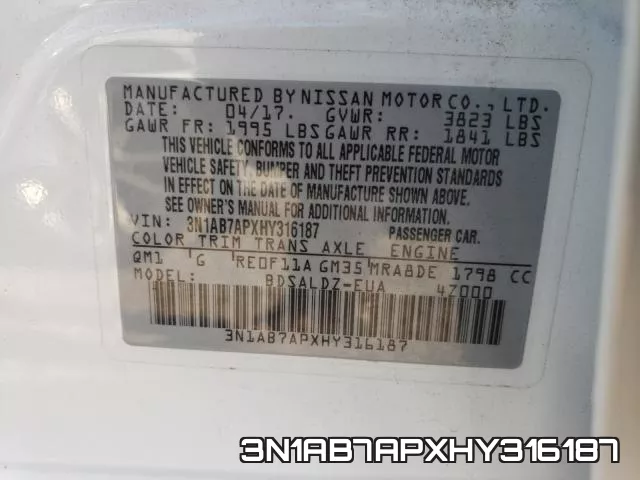 3N1AB7APXHY316187 фото 2