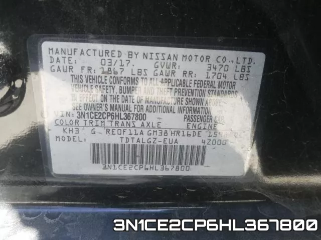 3N1CE2CP6HL367800 фото 2