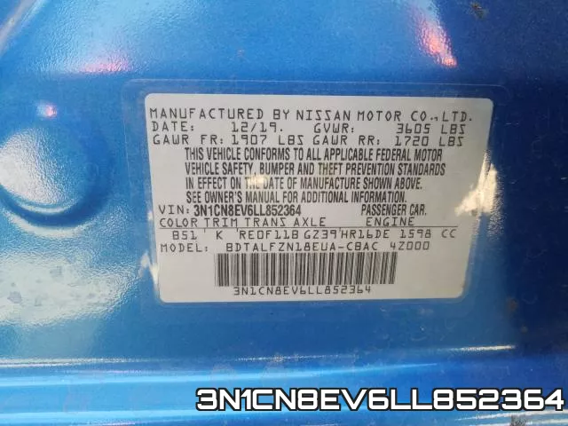 3N1CN8EV6LL852364 фото 2