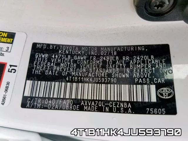 4T1B11HK4JU593790 фото 2