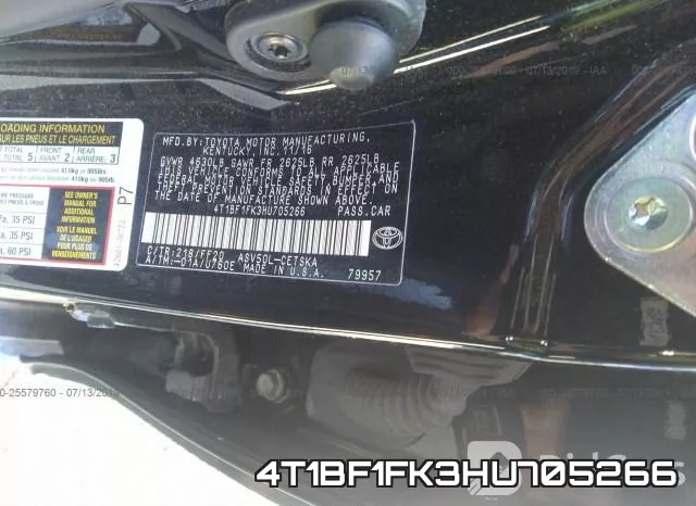 4T1BF1FK3HU705266 фото 10