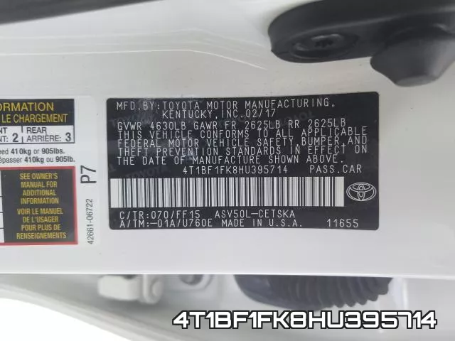 4T1BF1FK8HU395714 фото 2