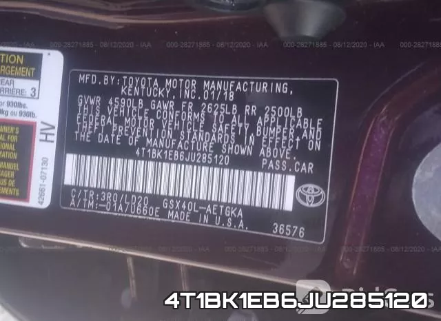 4T1BK1EB6JU285120 фото 10