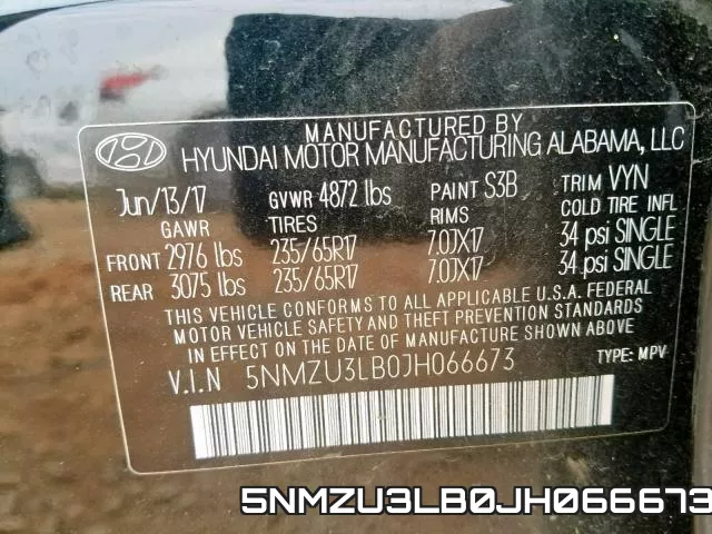 5NMZU3LB0JH066673 фото 2