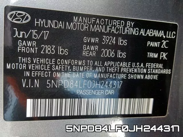 5NPD84LF0JH244317 фото 2