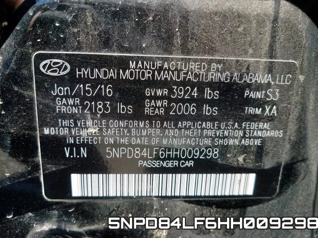 5NPD84LF6HH009298 фото 2
