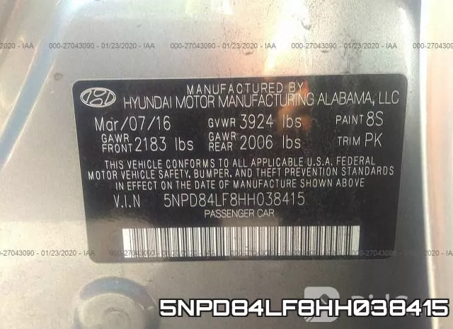 5NPD84LF8HH038415 фото 10