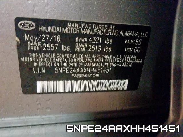5NPE24AAXHH451451 фото 2
