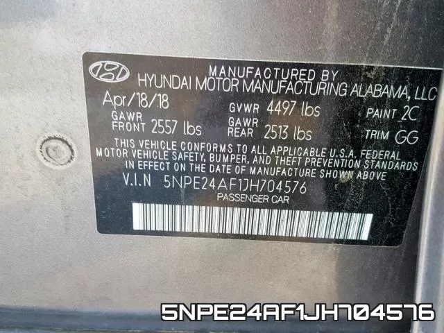 5NPE24AF1JH704576 фото 2
