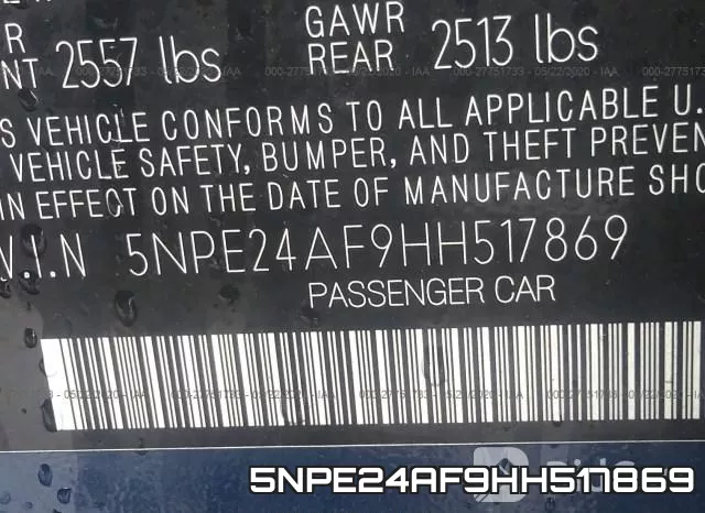 5NPE24AF9HH517869 фото 10