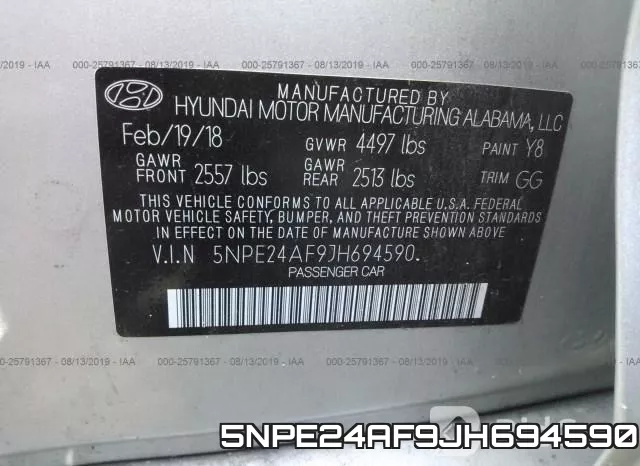 5NPE24AF9JH694590 фото 10