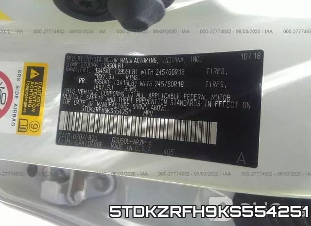 5TDKZRFH9KS554251 фото 10