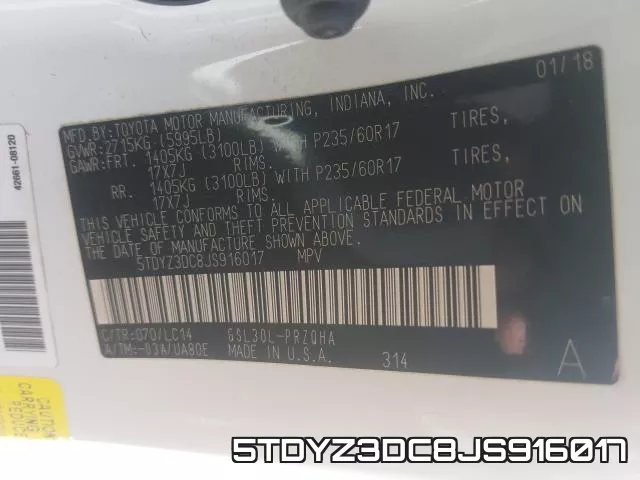 5TDYZ3DC8JS916017 фото 2