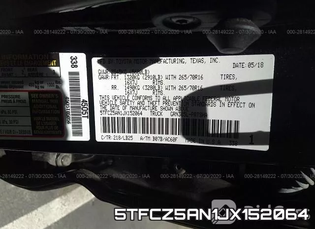 5TFCZ5AN1JX152064 фото 10