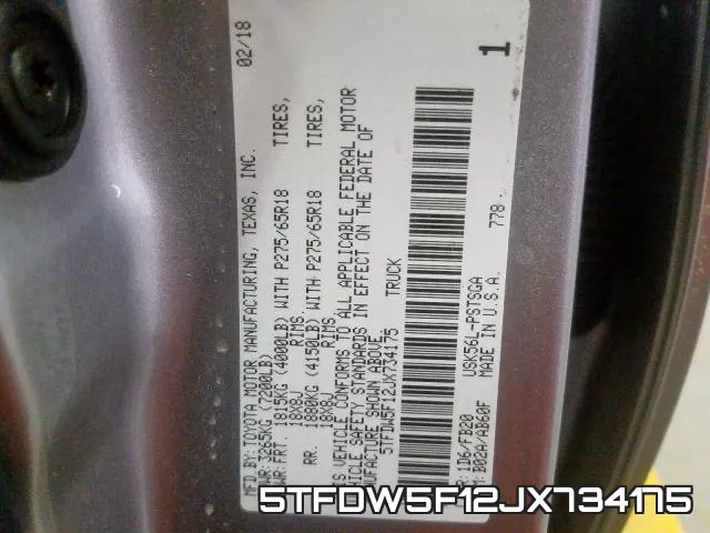 5TFDW5F12JX734175 фото 2