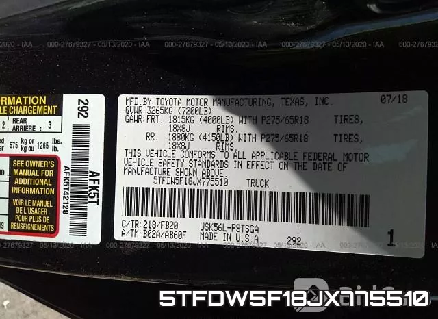 5TFDW5F18JX775510 фото 10