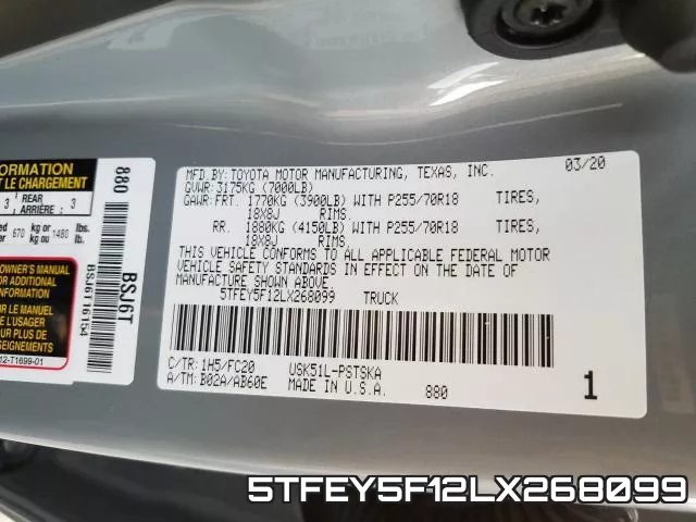 5TFEY5F12LX268099 фото 2
