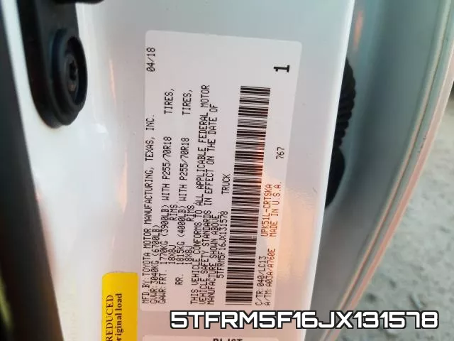 5TFRM5F16JX131578 фото 2