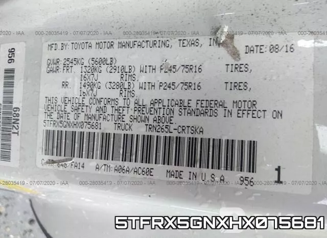 5TFRX5GNXHX075681 фото 10