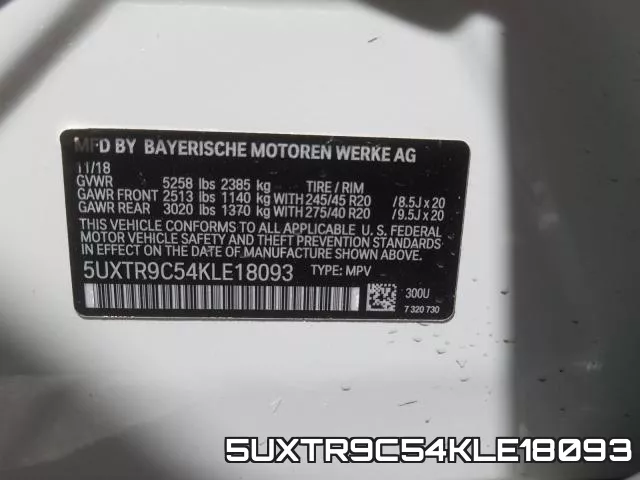 5UXTR9C54KLE18093 фото 2