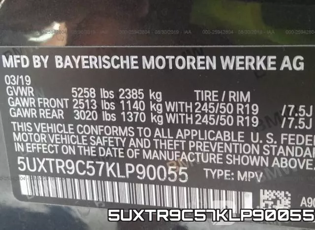 5UXTR9C57KLP90055 фото 10