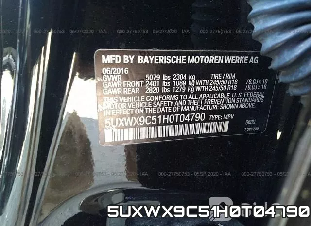 5UXWX9C51H0T04790 фото 10