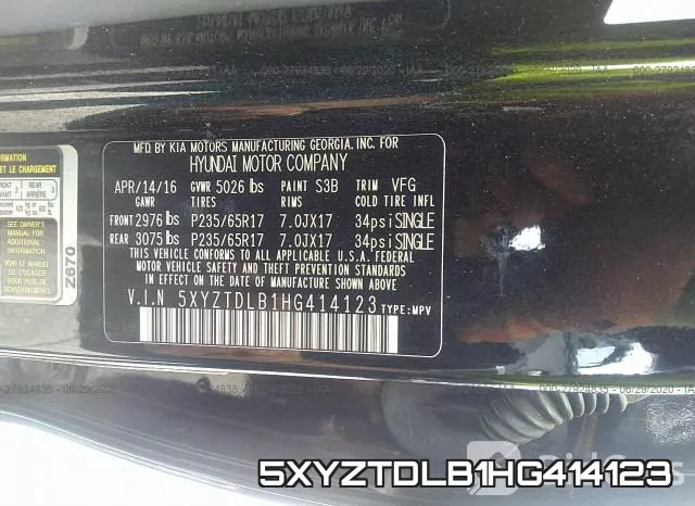 5XYZTDLB1HG414123 фото 10