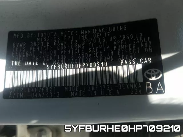 5YFBURHE0HP709210 фото 2