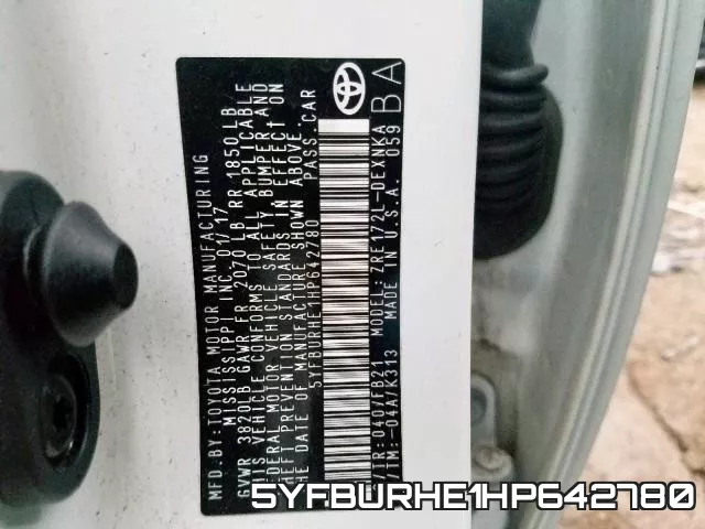 5YFBURHE1HP642780 фото 2