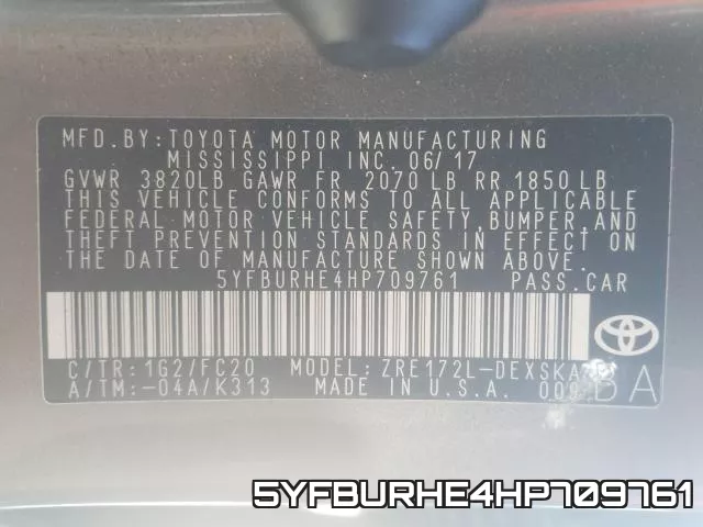 5YFBURHE4HP709761 фото 2