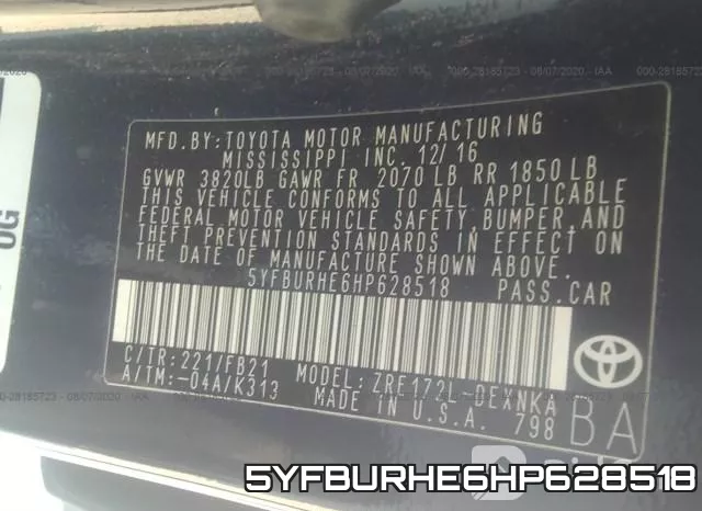 5YFBURHE6HP628518 фото 10