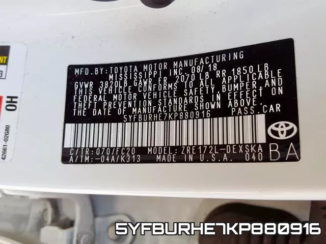 5YFBURHE7KP880916 фото 2