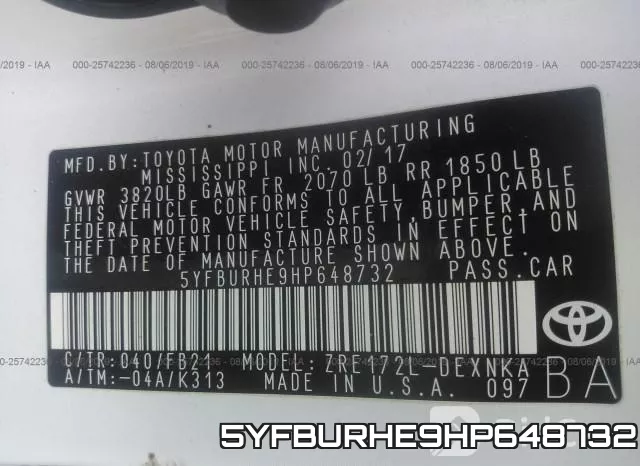 5YFBURHE9HP648732 фото 10