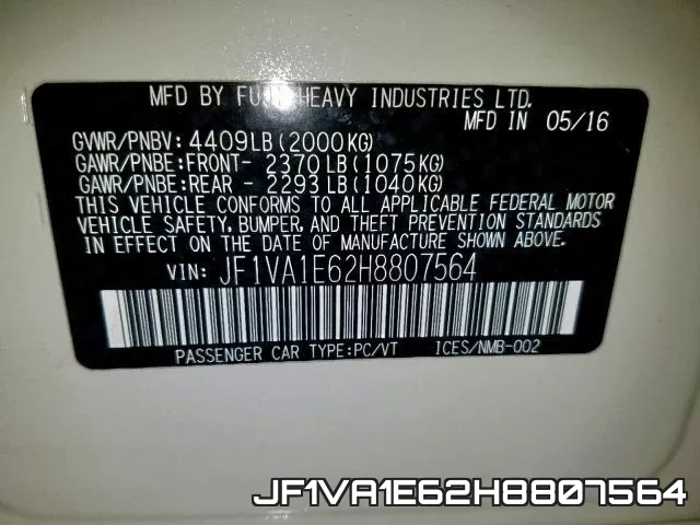 JF1VA1E62H8807564 фото 2