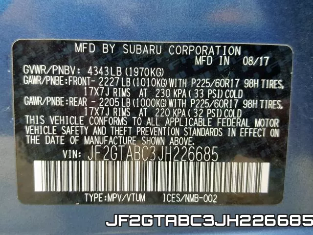 JF2GTABC3JH226685 фото 2
